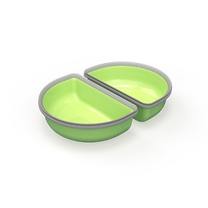 Set van twee halve bakjes